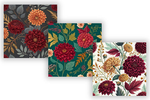 Moody Autumn Botanicals Seamless Pattern, Autumn Craft Work, Autumn Pattern, Fall Pattern, Scrapbook Kit, Autumn Leaves, Autumn Vibe Digital Pattern FloridPrintables 