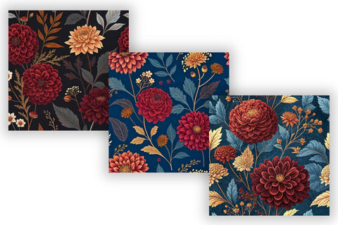 Moody Autumn Botanicals Seamless Pattern, Autumn Craft Work, Autumn Pattern, Fall Pattern, Scrapbook Kit, Autumn Leaves, Autumn Vibe Digital Pattern FloridPrintables 