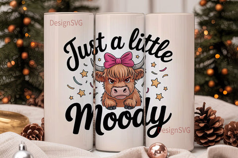 Moody Cow 20oz Tumbler Design Sublimation DesignSVG 