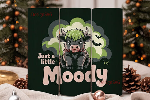 Moody Cow 20oz Tumbler Wrap Sublimation DesignSVG 