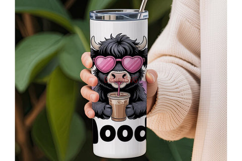 Moody Cow 20oz Tumbler Wrap Sublimation DesignSVG 