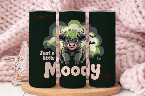 Moody Cow 20oz Tumbler Wrap Sublimation DesignSVG 