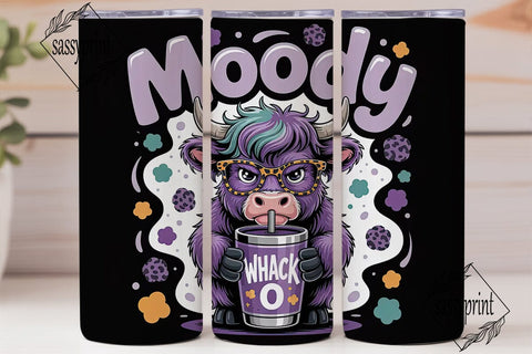 Moody Cow 20oz Tumbler Wrap Sublimation sassyprint 