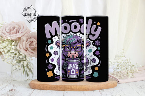 Moody Cow 20oz Tumbler Wrap Sublimation sassyprint 