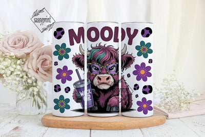 Moody Cow 20oz Tumbler Wrap Sublimation sassyprint 