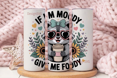 Moody Foodie Raccoon 20oz Tumbler Wrap Sublimation DesignSVG 