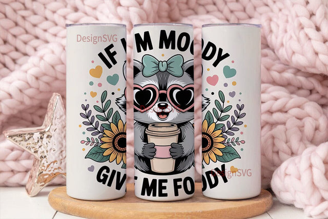 Moody Foodie Raccoon 20oz Tumbler Wrap Sublimation DesignSVG 