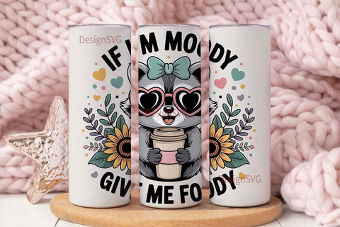Moody Foodie Raccoon 20oz Tumbler Wrap Sublimation DesignSVG 