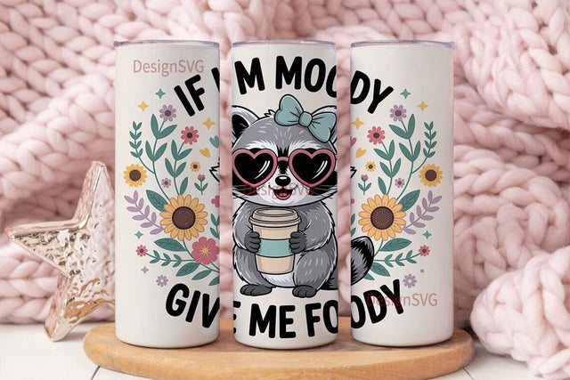 Moody Foodie Raccoon 20oz Tumbler Wrap Sublimation DesignSVG 