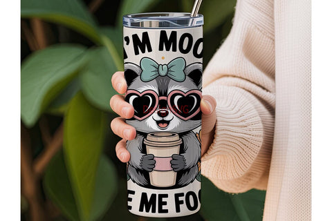 Moody Foodie Raccoon 20oz Tumbler Wrap Sublimation DesignSVG 