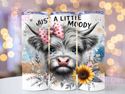 Moody Funny Highland Cow Tumbler, Funny Cow Tumbler, 20oz Sublimation Wrap, Rustic Farm Tumbler, Highland Cow Lover Gift, Country Aesthetic Tumbler, Seamless Western Wrap Sublimation SvggirlplusArt 