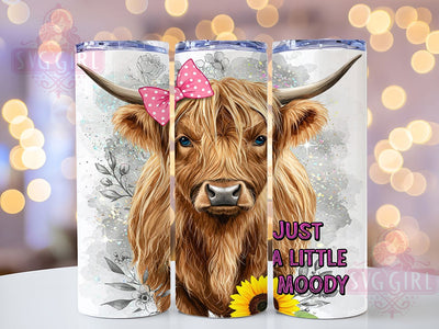 Moody Funny Highland Cow Tumbler, Funny Cow Tumbler, 20oz Sublimation Wrap, Rustic Farm Tumbler, Highland Cow Lover Gift, Country Aesthetic Tumbler, Seamless Western Wrap Sublimation SvggirlplusArt 