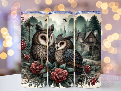 Moody Gothic Owls Couple 20oz Tumbler Wrap Sublimation Design, Straight Tapered Tumbler Wrap, Owl Tumbler Png, Instant Digital Download Sublimation SvggirlplusArt 