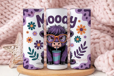 Moody Highland Cow 20oz Tumbler Wrap Sublimation DesignSVG 