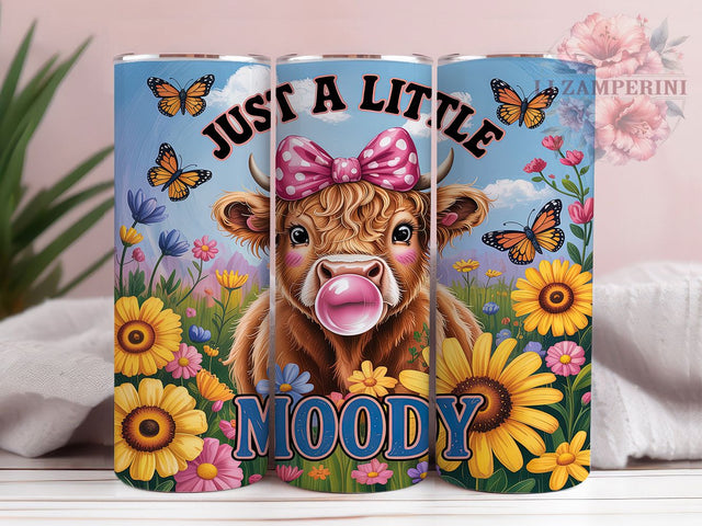Moody Highland Cow Funny Farm Tumbler Wrap, Moody Cow Tumbler, 20oz Skinny Tumbler Wrap, Cow Sublimation Design, Farm Animal Tumbler, Funny Cow Tumbler, Moody Highland Cow Sublimation Li Zamperini 