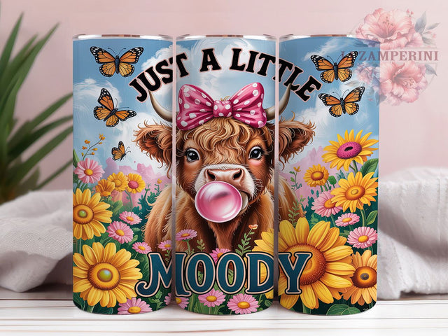 Moody Highland Cow Funny Farm Tumbler Wrap, Moody Cow Tumbler, 20oz Skinny Tumbler Wrap, Cow Sublimation Design, Farm Animal Tumbler, Funny Cow Tumbler, Moody Highland Cow Sublimation Li Zamperini 