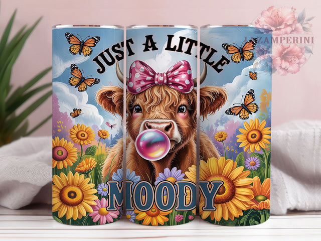 Moody Highland Cow Funny Farm Tumbler Wrap, Moody Cow Tumbler, 20oz Skinny Tumbler Wrap, Cow Sublimation Design, Farm Animal Tumbler, Funny Cow Tumbler, Moody Highland Cow Sublimation Li Zamperini 