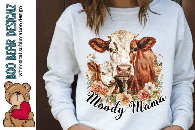 Moody Mama Clipart Sublimation Boo Bear Designz 