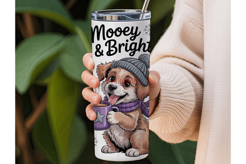 Mooey & Bright Christmas Tumbler Wrap Sublimation DesignSVG 