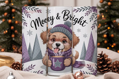 Mooey & Bright Christmas Tumbler Wrap Sublimation DesignSVG 
