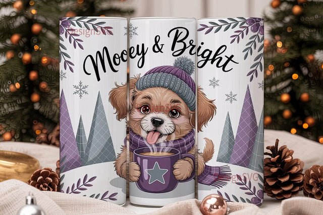 Mooey & Bright Christmas Tumbler Wrap Sublimation DesignSVG 