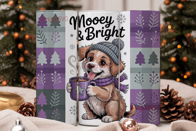 Mooey & Bright Christmas Tumbler Wrap Sublimation DesignSVG 