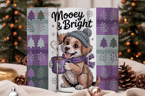 Mooey & Bright Christmas Tumbler Wrap Sublimation DesignSVG 
