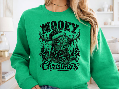 Mooey Christmas Vintage Highland Cow PNG SVG DesignDestine 