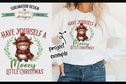 Mooey Little Christmas | PNG Design for Sublimation or DTF Sublimation Ewe-N-Me Designs 