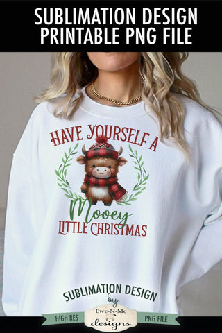 Mooey Little Christmas | PNG Design for Sublimation or DTF Sublimation Ewe-N-Me Designs 