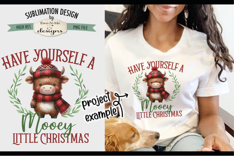 Mooey Little Christmas | PNG Design for Sublimation or DTF Sublimation Ewe-N-Me Designs 