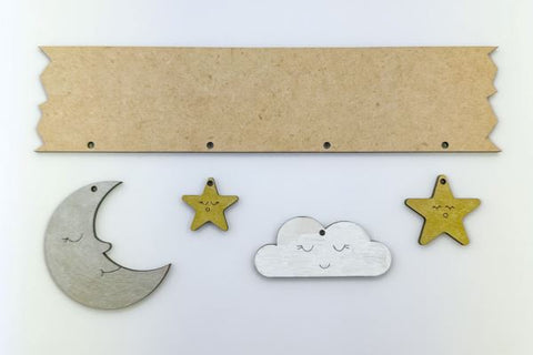 Moon and Stars Nursery Sign Laser SVG File SVG Crafting With Brenna 