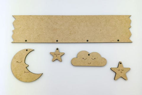 Moon and Stars Nursery Sign Laser SVG File SVG Crafting With Brenna 