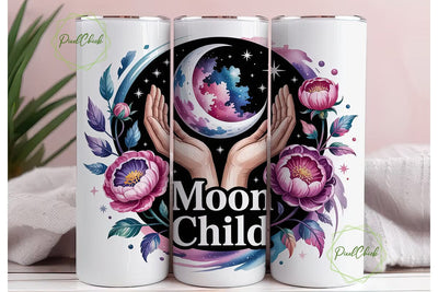 Moon Child 20oz Tumbler Wrap Sublimation PixelChick 