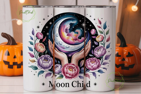 Moon Child 20oz Tumbler Wrap Sublimation PixelChick 