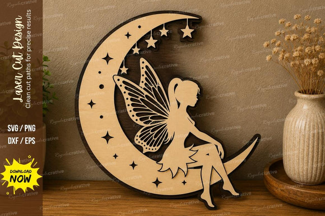 Moon Fairy Scene laser cut svg File SVG Regulrcrative 
