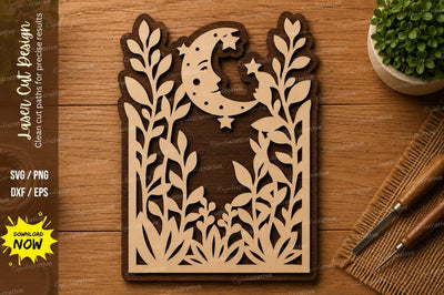 Moon Forest SVG | Nature Landscape Laser Cut File | Glowforge CNC DXF PNG EPS SVG Regulrcrative 