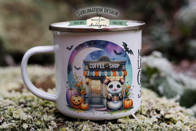 Moon Light Coffee | Cute O'Possum Halloween 11 & 15 oz Mug Sublimation Sublimation Ewe-N-Me Designs 