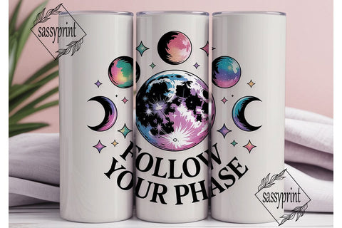 Moon Phase 20oz Tumbler Wrap Sublimation sassyprint 