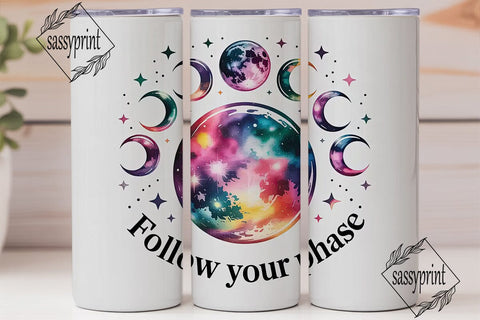 Moon Phase 20oz Tumbler Wrap Sublimation sassyprint 