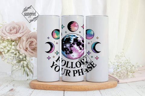 Moon Phase 20oz Tumbler Wrap Sublimation sassyprint 