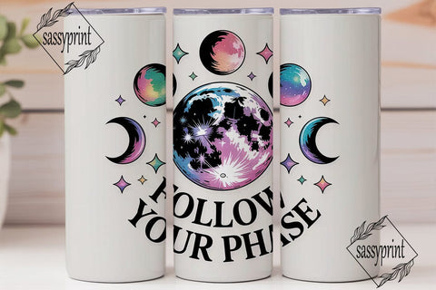 Moon Phase 20oz Tumbler Wrap Sublimation sassyprint 