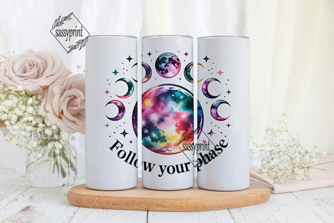 Moon Phase 20oz Tumbler Wrap Sublimation sassyprint 