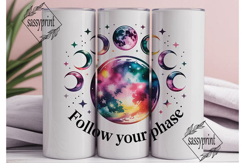 Moon Phase 20oz Tumbler Wrap Sublimation sassyprint 