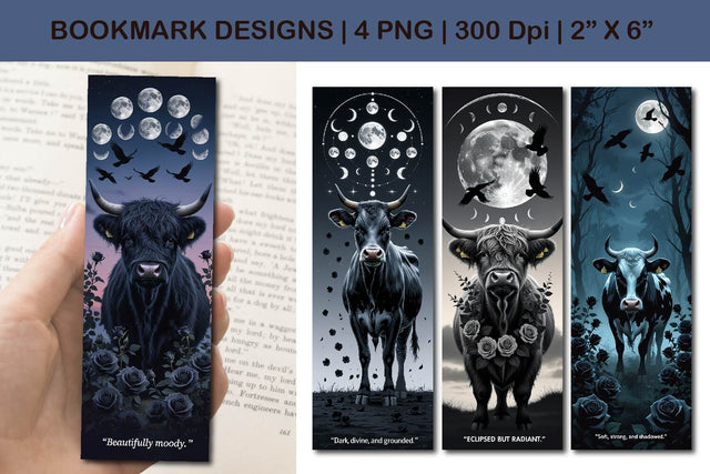 Moon phase bookmark design, celestial bookmark design Sublimation Paper Switch 