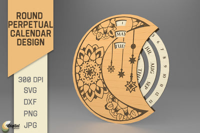 Moon SVG. Round Perpetual Calendar SVG Evgenyia Guschina 