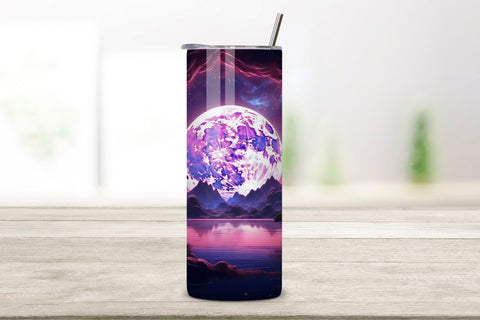 Moon Tumbler Wrap PNG, Sublimation PNG Design Sublimation FloridPrintables 