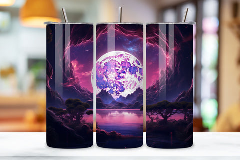 Moon Tumbler Wrap PNG, Sublimation PNG Design Sublimation FloridPrintables 
