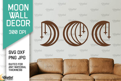 Moon Wall Art Laser Cut Design. Moon Wall Decor SVG SVG Evgenyia Guschina 