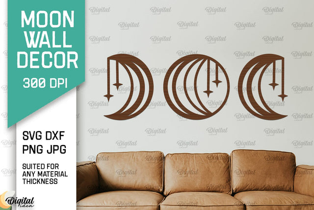 Moon Wall Art Laser Cut Design. Moon Wall Decor SVG SVG Evgenyia Guschina 